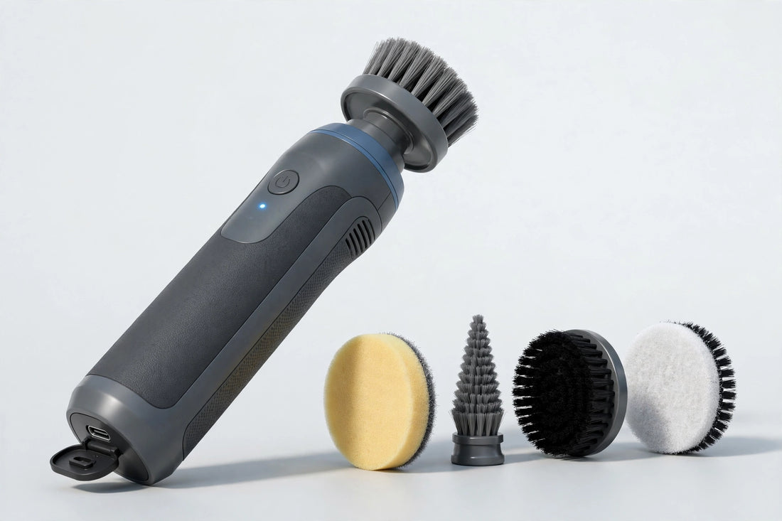 Electric Cleaning Brush with Multiple Heads Portable Power Scrubber